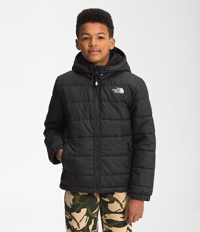 The North Face Jacket Reversible Mount Chimbo Full Zip Hooded Black - Boys - Thailand XOHYQ-9065